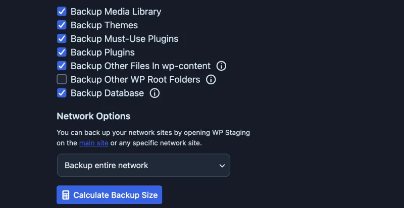 Backing up an entire multisite network