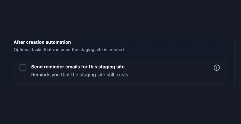 Reminder email setting for old staging sites
