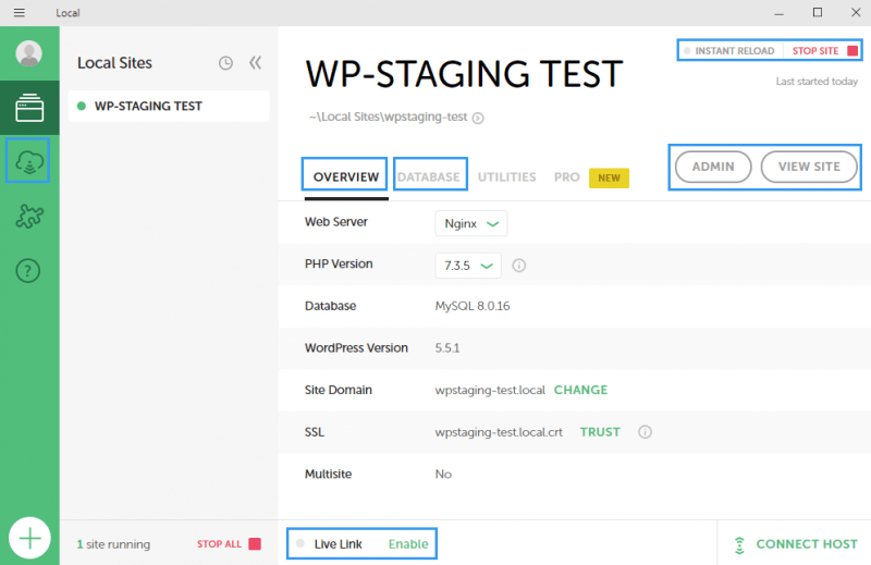 local by flywheel live link not working