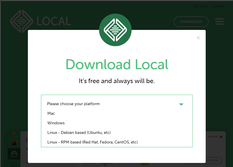 Picture: Download Local and choose your platform