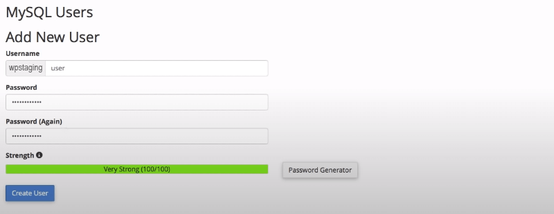 Picture: MySQL databases add new user