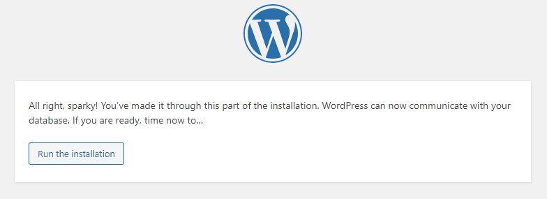 Picture: WordPress can now communicate with your database