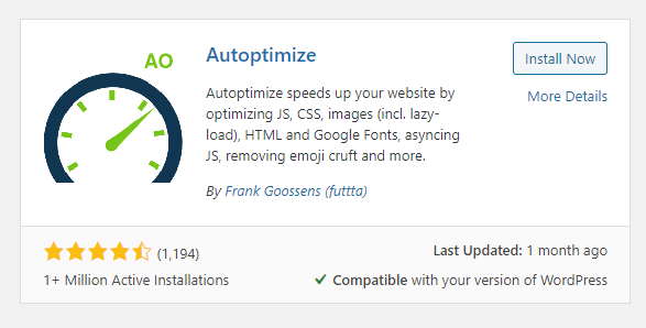 Image: The WordPress Plugin Autoptimize