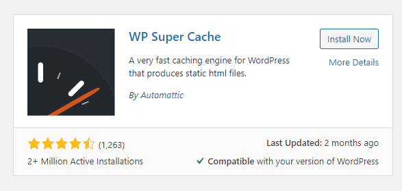 Image: The WordPress Plugin WP Super Cache