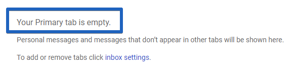 Empty email inbox