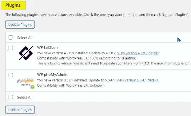 WordPress Plugins Updates