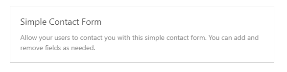 Choose the simple contact form