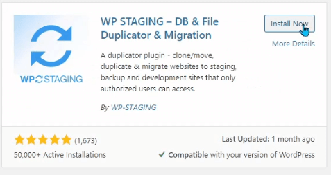 The Plugin "WP STAGING"