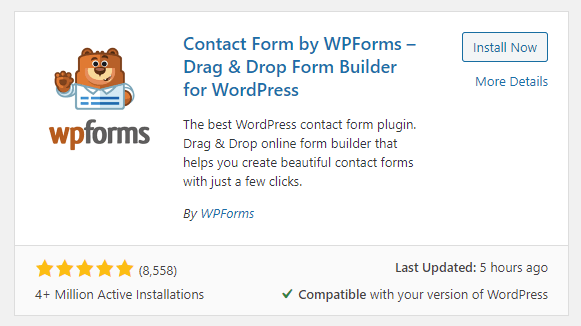 WPForms contact form plugin