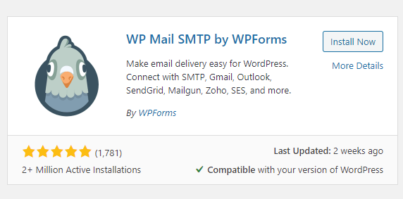 The plugin "WP Mail SMTP by WPForms”