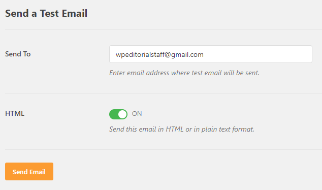 WPMail test email