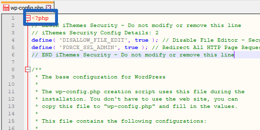 Filezilla: Insert the Rules into "wp-config.php"