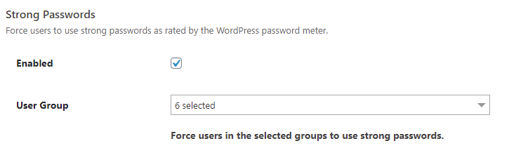 iThemes Security: Strong Passwords