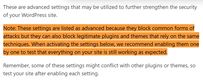 iThemes Security: Test Your Site After Enabling Each Setting