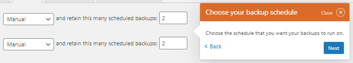 Updraft Backup Schedule