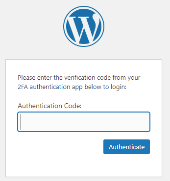 WP 2FA: Login