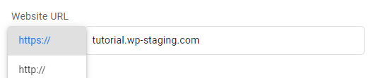 Choose between HTTP and HTTPS. 