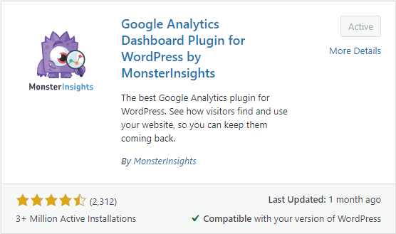 The MonsterInsights Plugin