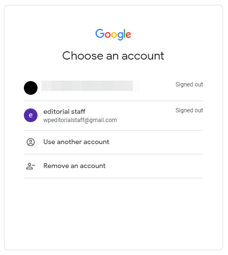 Sign in with your Google Account