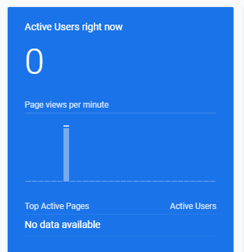 Zero Active Google Analytic Users