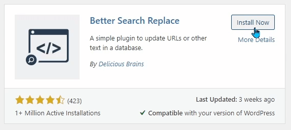 The Better Search Replace Plugin
