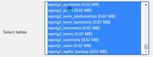Better Search Replace Tables