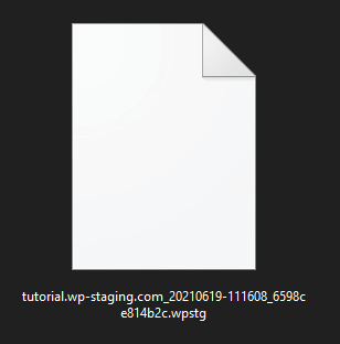 The Backup File with the Extension ".wpstg"