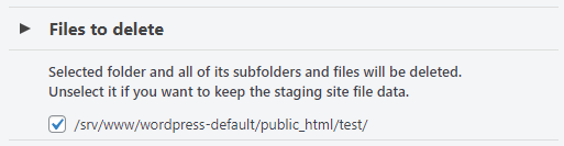 Delete a Staging Website Directory