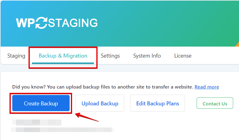 Create New Backup