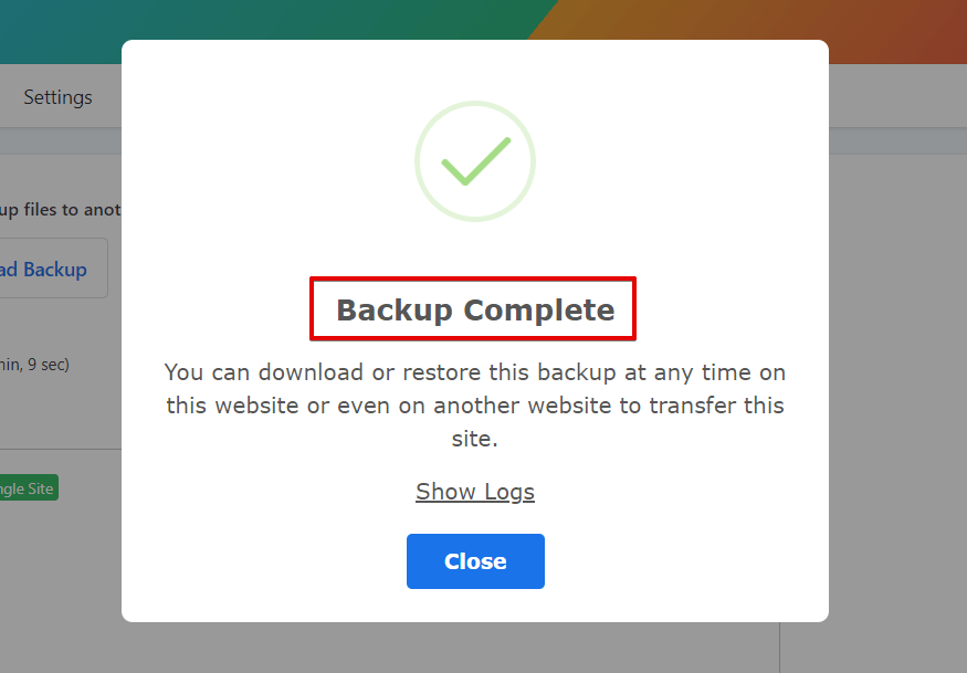 WP-Staging Complete Backup