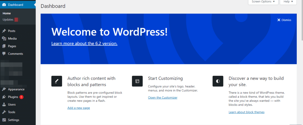 Login to your WordPress dashboard