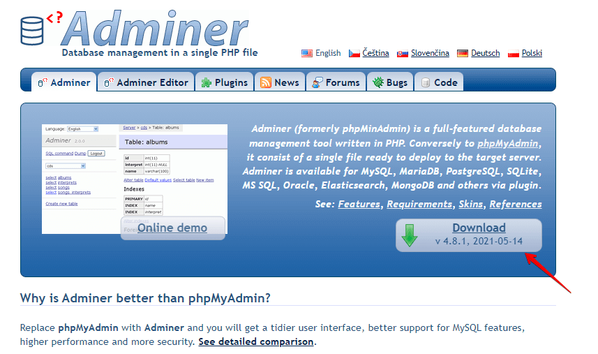 Download Adminer File