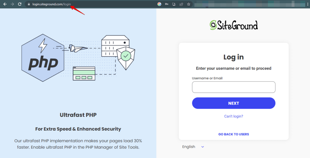 Login into SiteGround Account