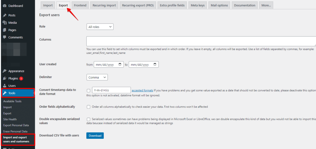 Find Import and Export Users and Customers Plugin