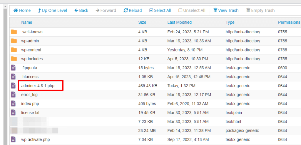 Upload Adminer File in Cpanel, Disable WordPress Plugin from Database