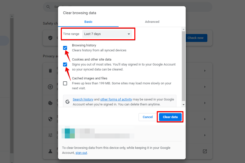 Delete browser cache to fix rest api error