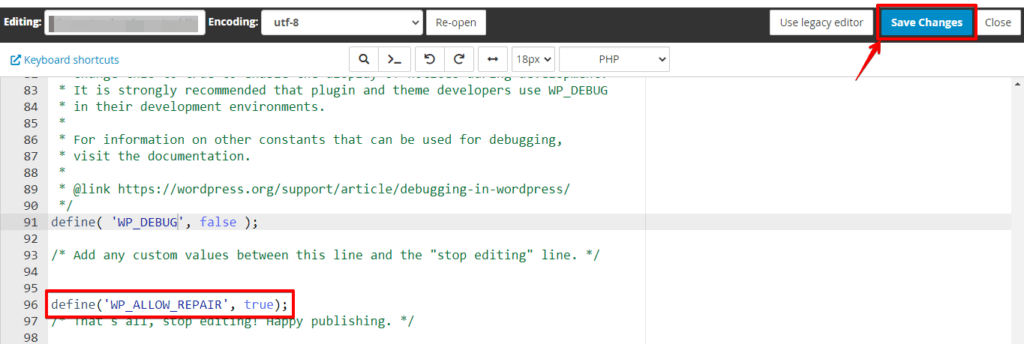 Save wp Config