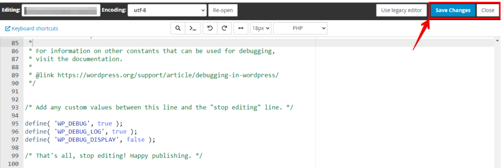 Save WP Config File
