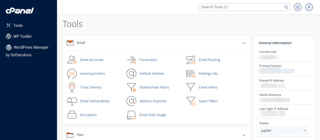 cPanel Dashboard