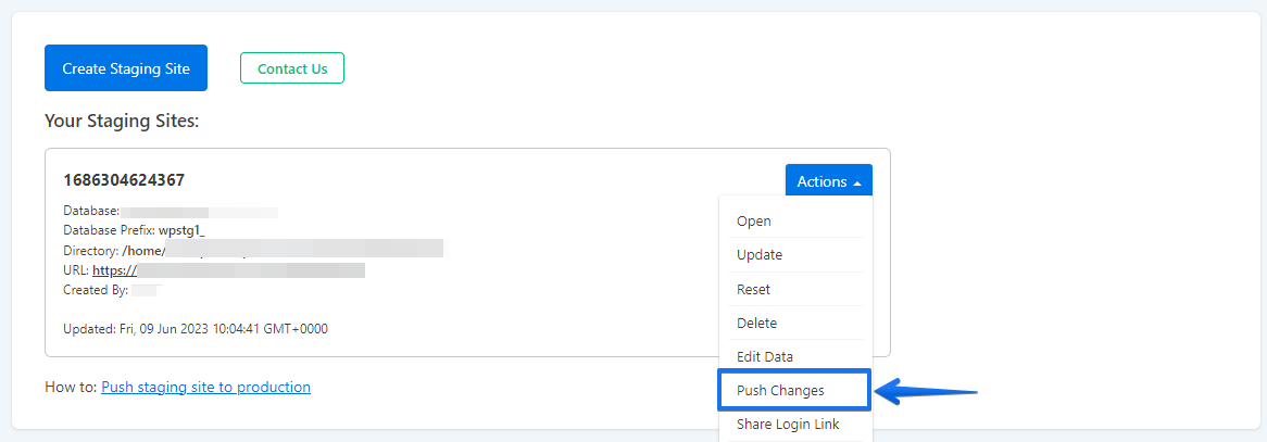 Push a Staging Site to Live Production Site WP STAGING