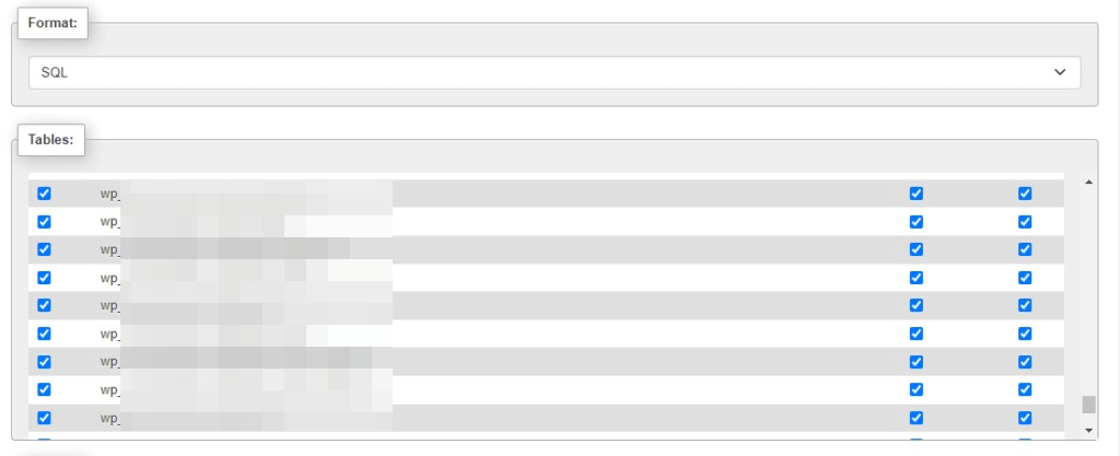 WP Database tables