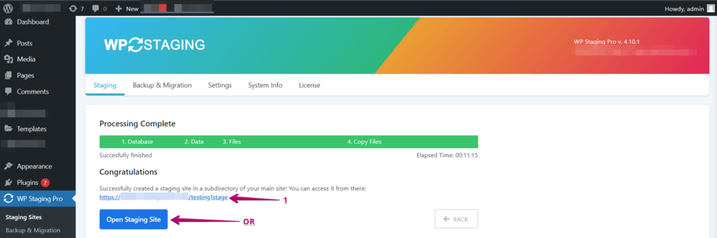 Backup and download the staging site before converting the multisite into a network site