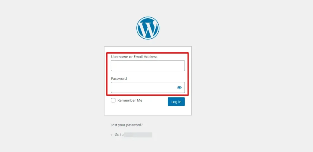 Enter Username and Password - wordpress login form