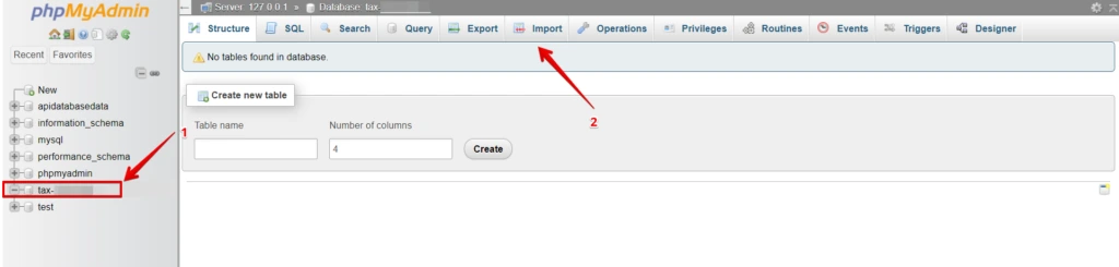 Import Database