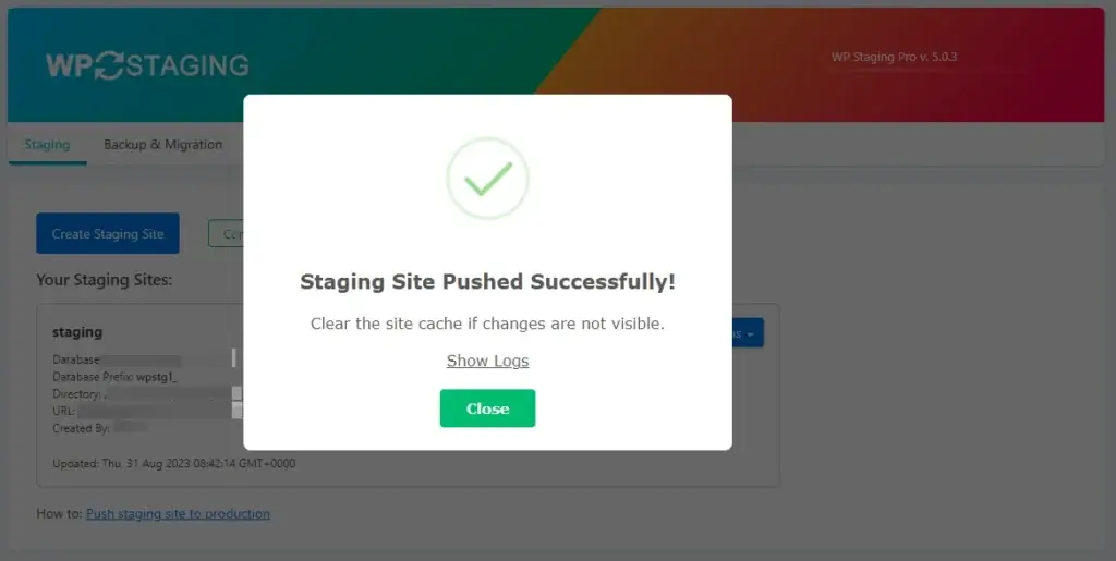 Complete Pushed buddyboss theme staging site to production