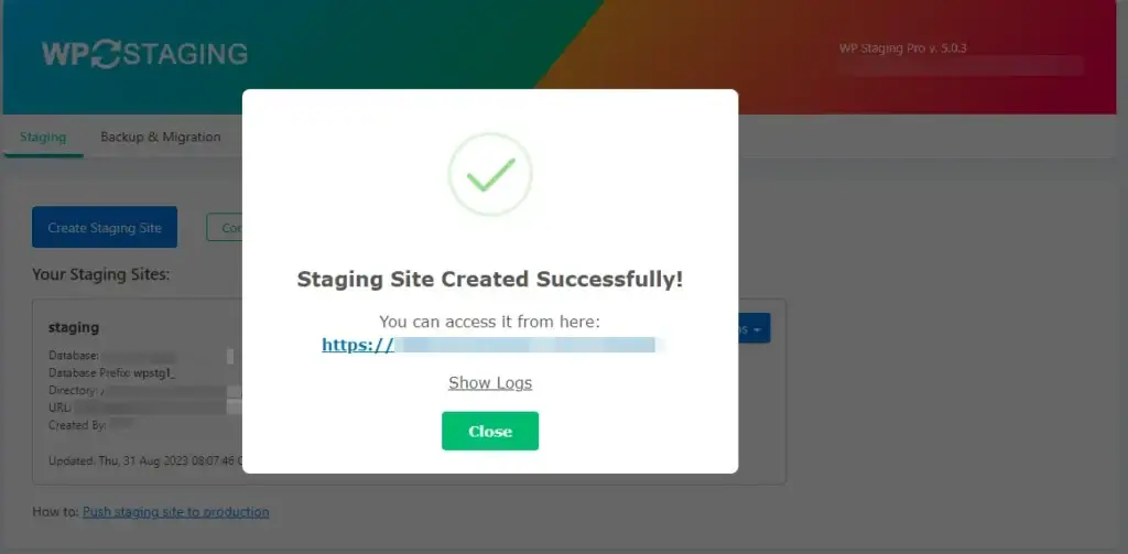 Created successfully Staging Site, Push Buddypress Staging Site to Production