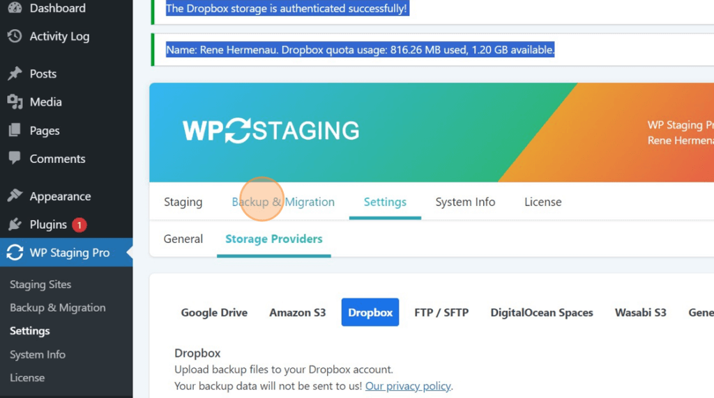 Backup and Migration