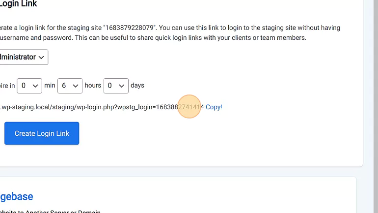 copy login link and send it to client.