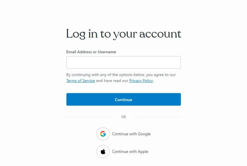 Wordpress.com Login page