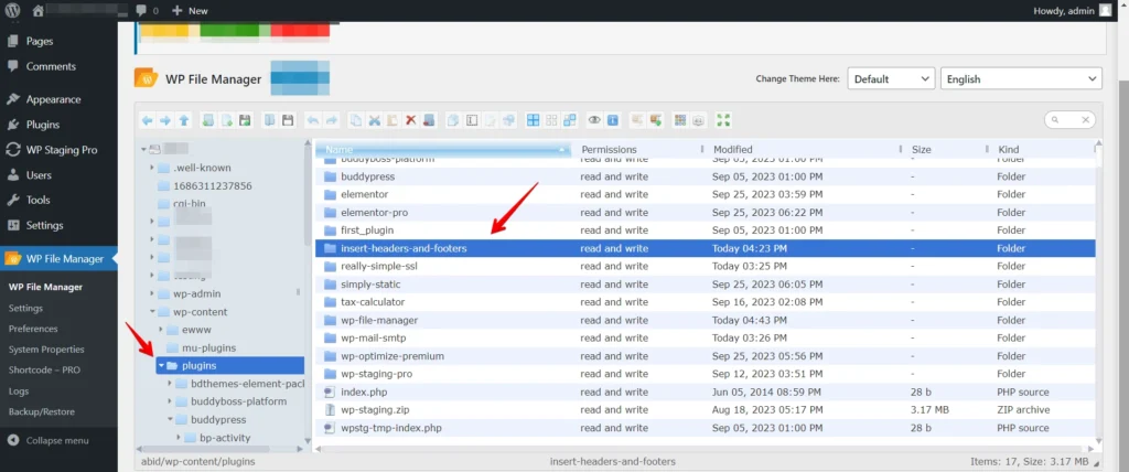Delete the Existing Folder Using File Manager Plugin
